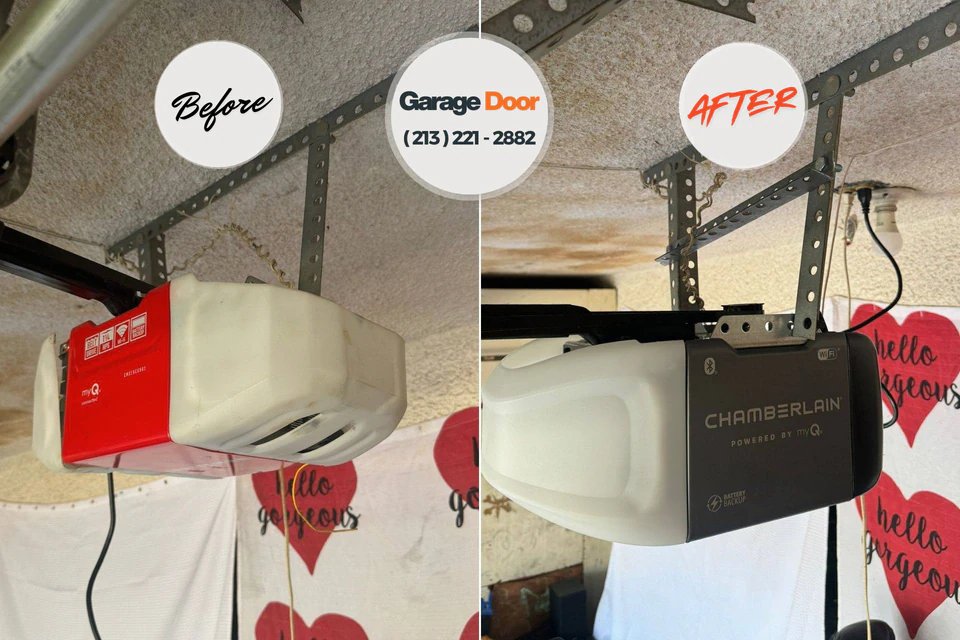 Before and after: garage door repair Fredonia, WI